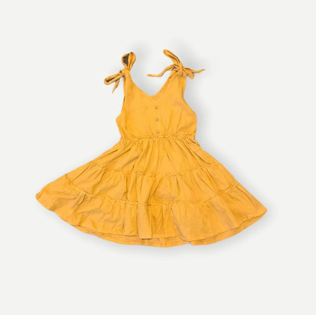 Emma Grace Shoppe Organic Tiered Tie Dress - Gold