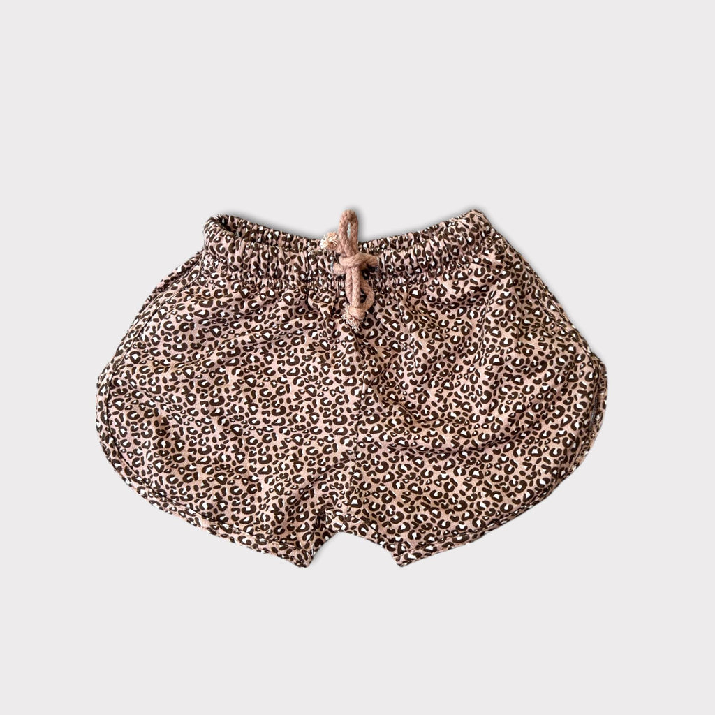 Now with pockets!  Emma Grace Shoppe Organic Track Shorts - Leopard