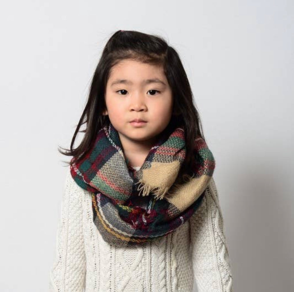 Leto Accessories Kids Classic Plaid Blanket Scarf Emma Grace