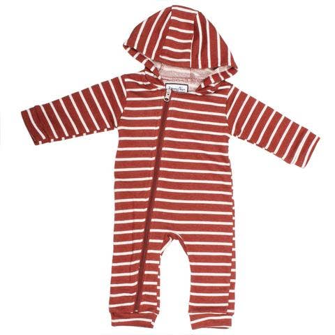 Young and Free Apparel 2T - Cuddlesuit -//Clay with White Stripe