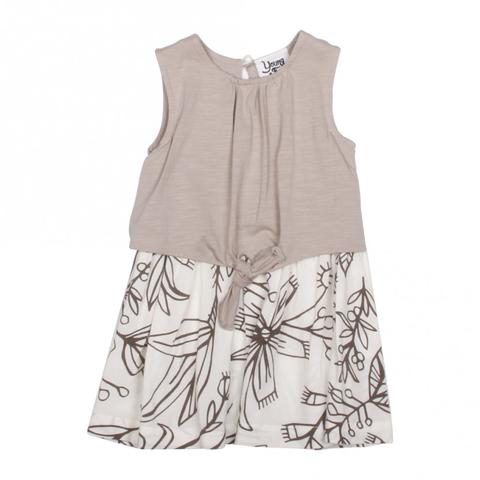 Young and Free Apparel- Grey Spring Girls Flower Dress