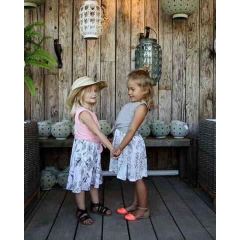 Young and Free Apparel- Grey Spring Girls Flower Dress 18-24m