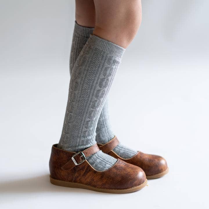 Little Stocking Co. - Gray Knit Knee High Socks