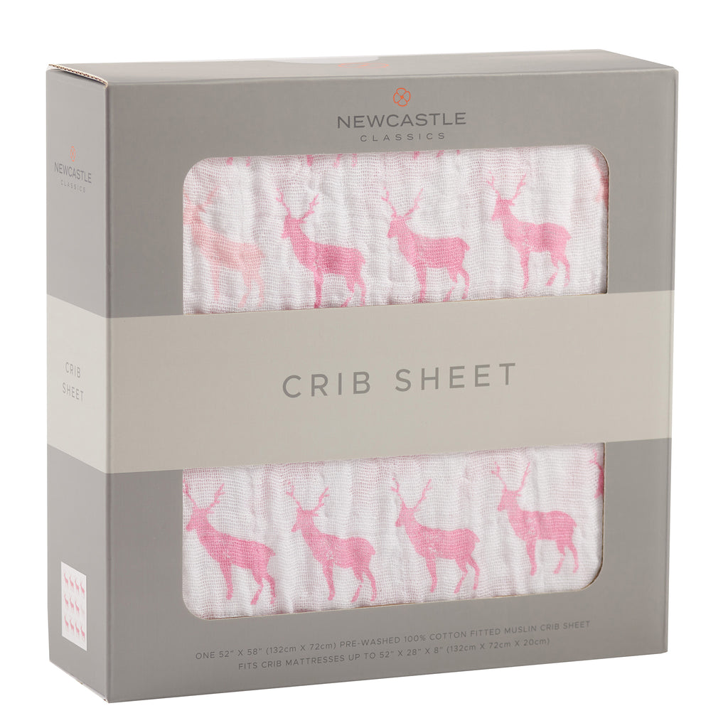 Newcastle Classics - Pink Deer Crib Sheet