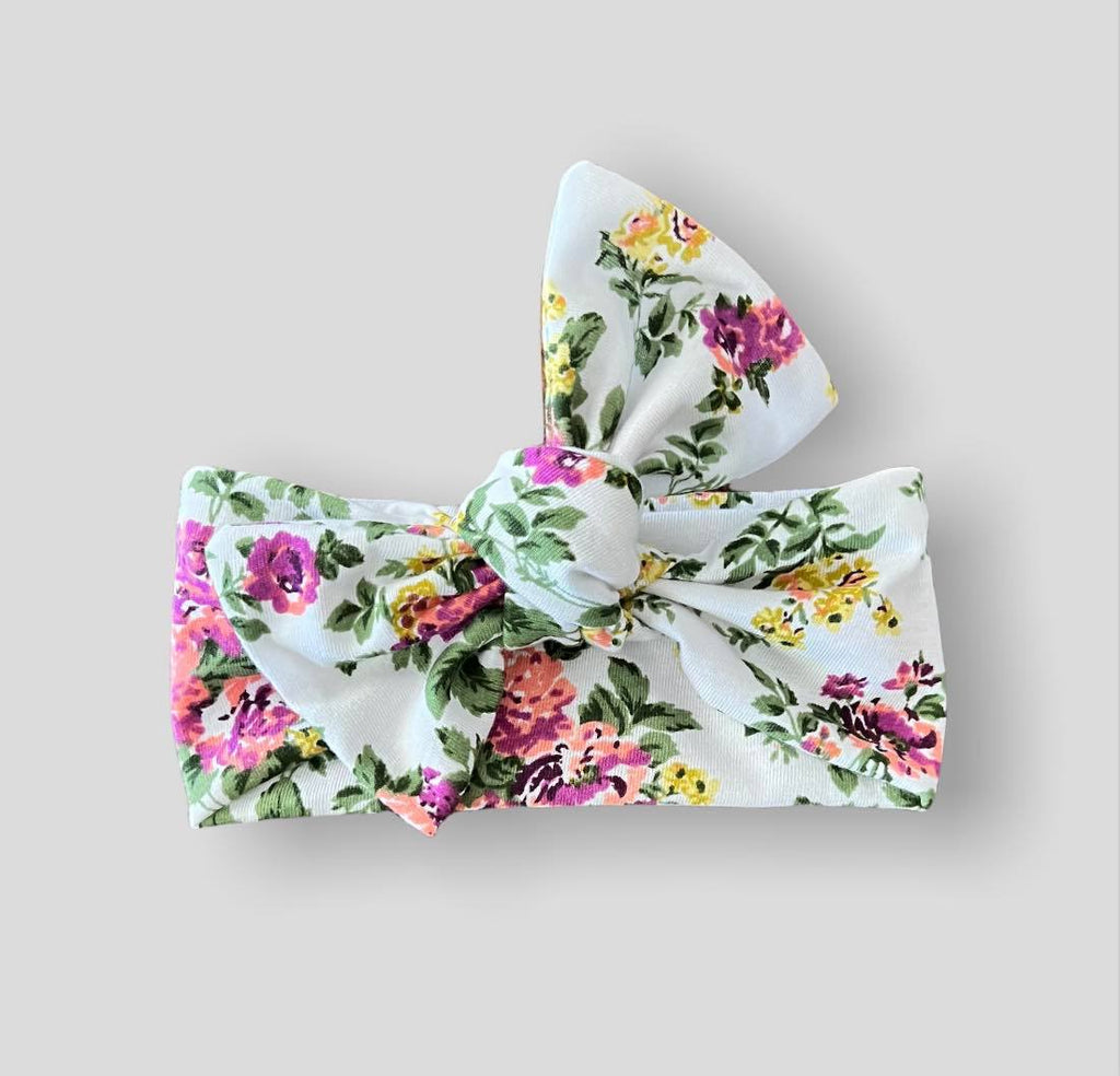 Emma Grace Shoppe Handmade Bow knot - White Floral