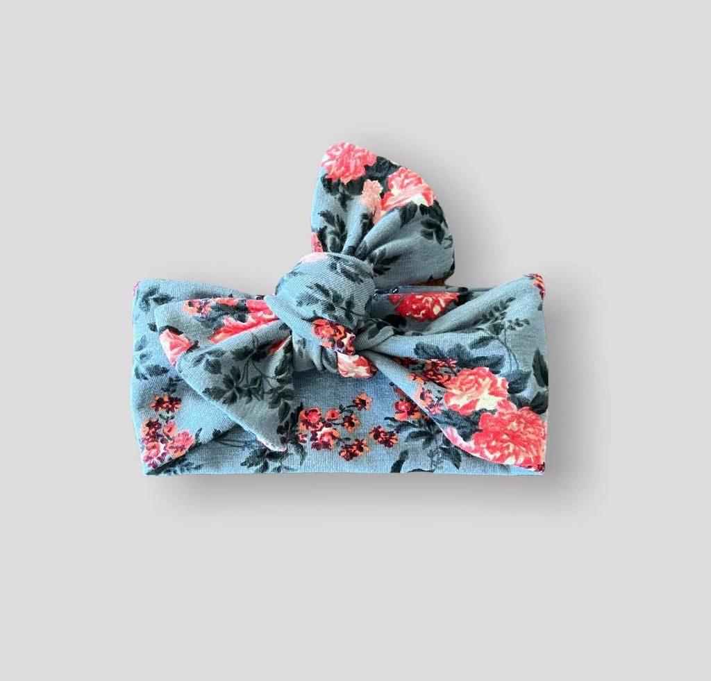 Emma Grace Shoppe Handmade Bow Knot - Grey Floral