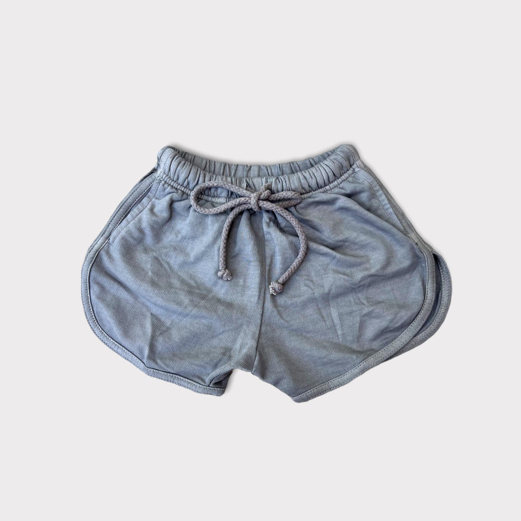 Now with pockets! Emma Grace Shoppe Organic Track Shorts - Neutral Grey