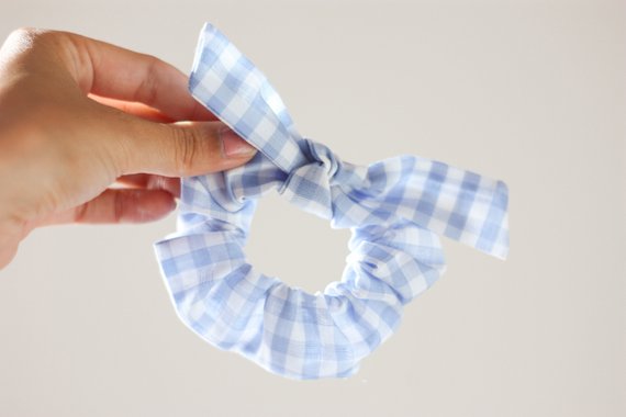 Camryn Girl Handmade - Blue Scrunchie Bow