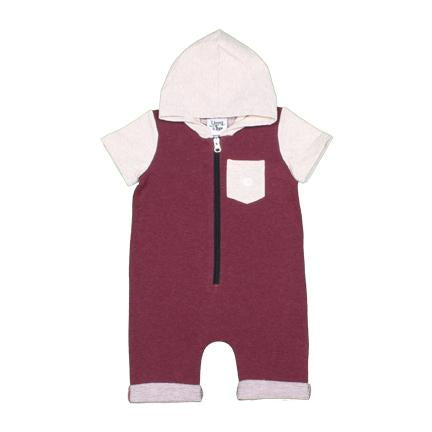 burgundy baby romper