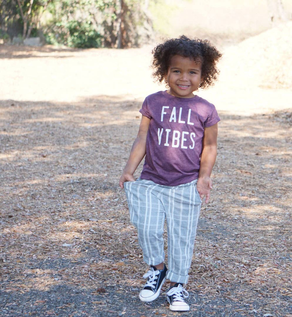 Trio Trendy Threads - Heather Maroon Fall Vibes Tee Size 2T, 3T, 4T and 5T