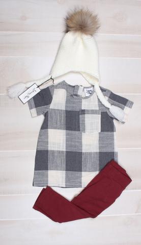 Young and Free Apparel - Soft Cotton Baby Leggings - Oxblood  Size 12-18M and 18-24M