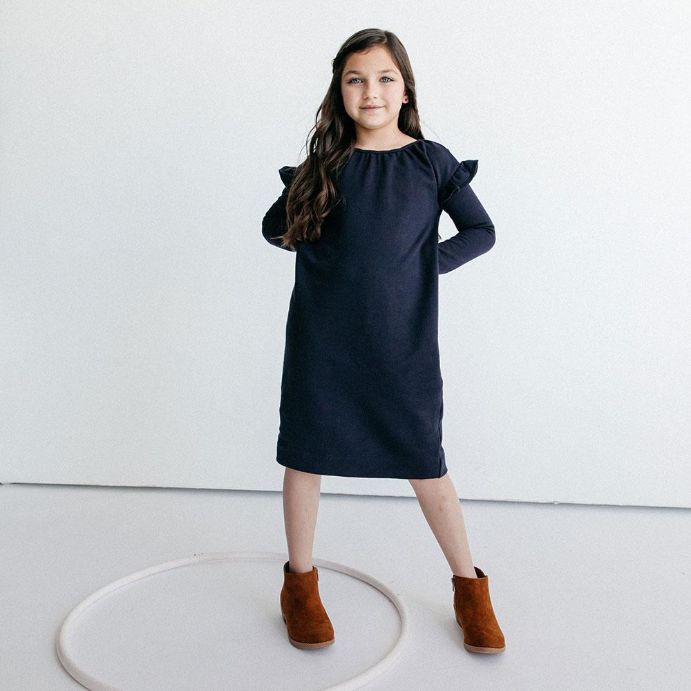 Alice + Ames- THE ADA DRESS IN MIDNIGHT NAVY 2T