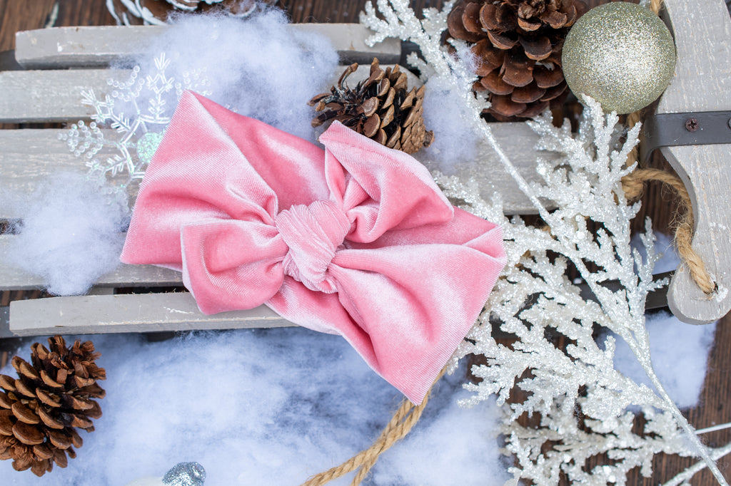 Emma Grace Shoppe Handmade Bow Knot- Pink Velvet