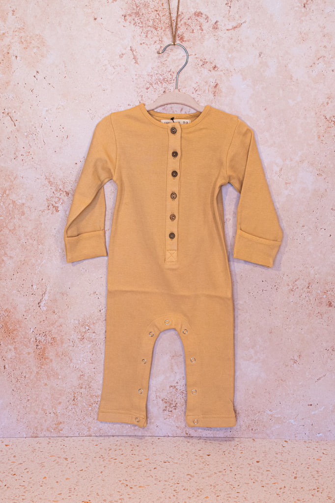Emma Grace Shoppe Organic Long sleeve Coverall - Honey Size 18-24M, 2-3Y and 4-5Y