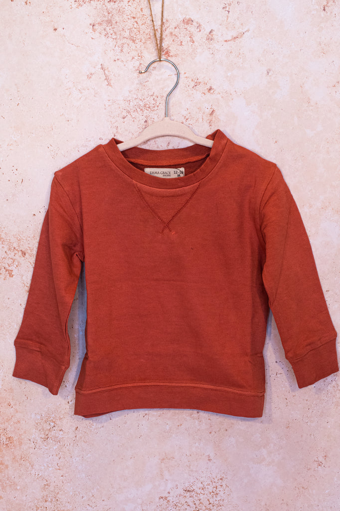 Emma Grace Shoppe Crewneck Sweatshirt - Terracotta