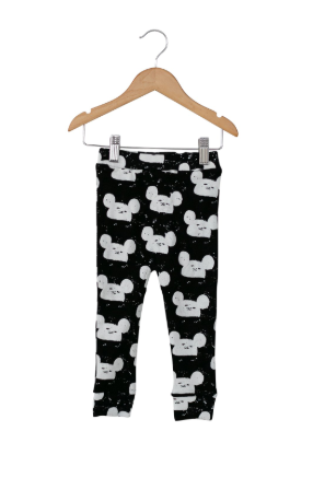Modern Burlap-Organic Cozy Pant- Modern Mouse Size 6-12M and 4-5Y