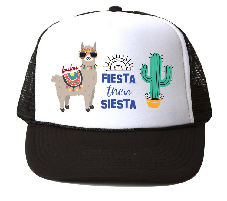 Bubu - Fiesta Then Siesta White/Black Trucker Hat Size Small