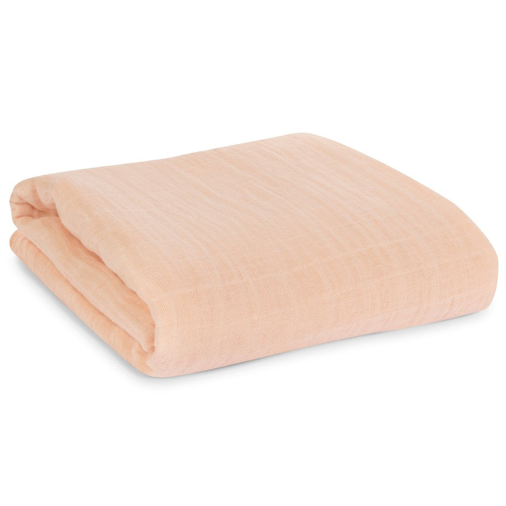 Modern Burlap - Organic Cotton Muslin Swaddle - Dusty Pink