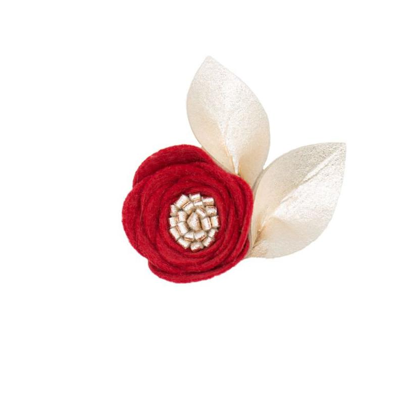 Alexander Sara  - Red Felt Flower Headband - Single Bloom - Baby Headbands - Baby Accessories - One Size Fits All