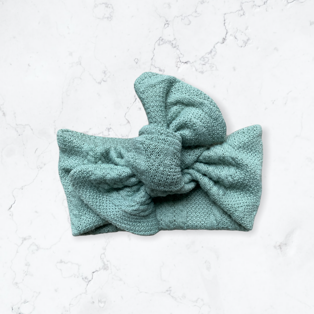 Emma Grace Shoppe Handmade Bow knot- Seafoam Green Sweater